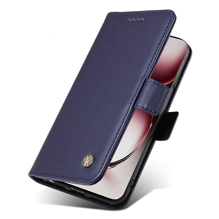 YIKATU YK-003 For Oppo Reno12 Pro 5G (Global) / (China) Case Side Clasps Anti-drop Leather Phone Cover - Navy Blue