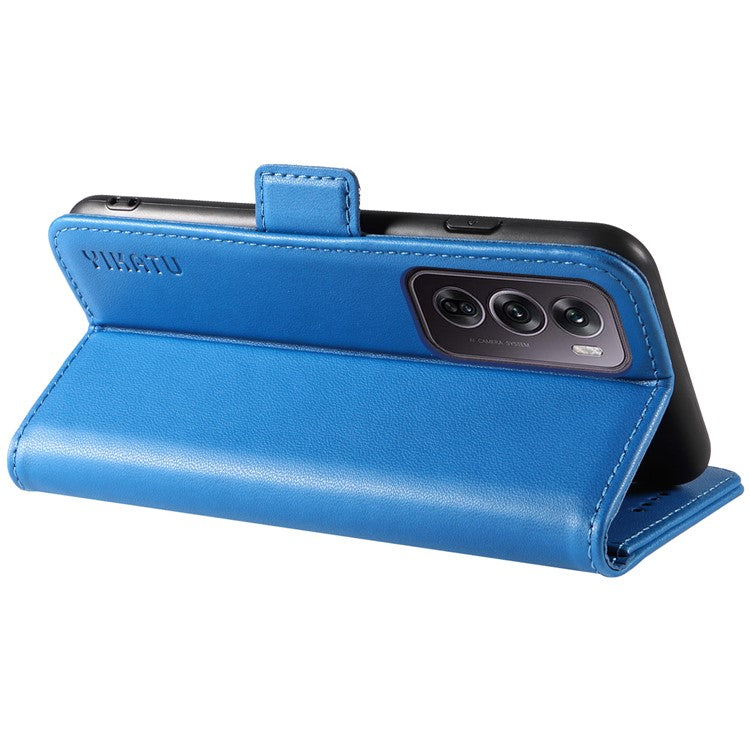 YIKATU YK-003 For Oppo Reno12 Pro 5G (Global) / (China) Case Side Clasps Anti-drop Leather Phone Cover - Sky Blue