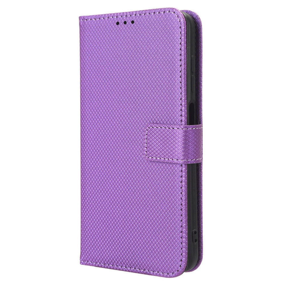 For vivo S19 Pro 5G  /  V40 5G Case PU Leather Diamond Texture Protective Phone Cover - Purple