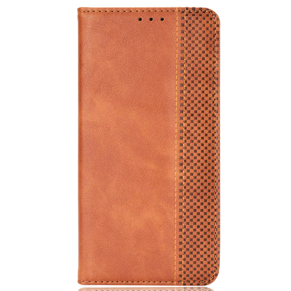For vivo S19 Pro 5G  /  V40 5G Case Retro PU Leather Wallet Phone Cover Stand - Brown