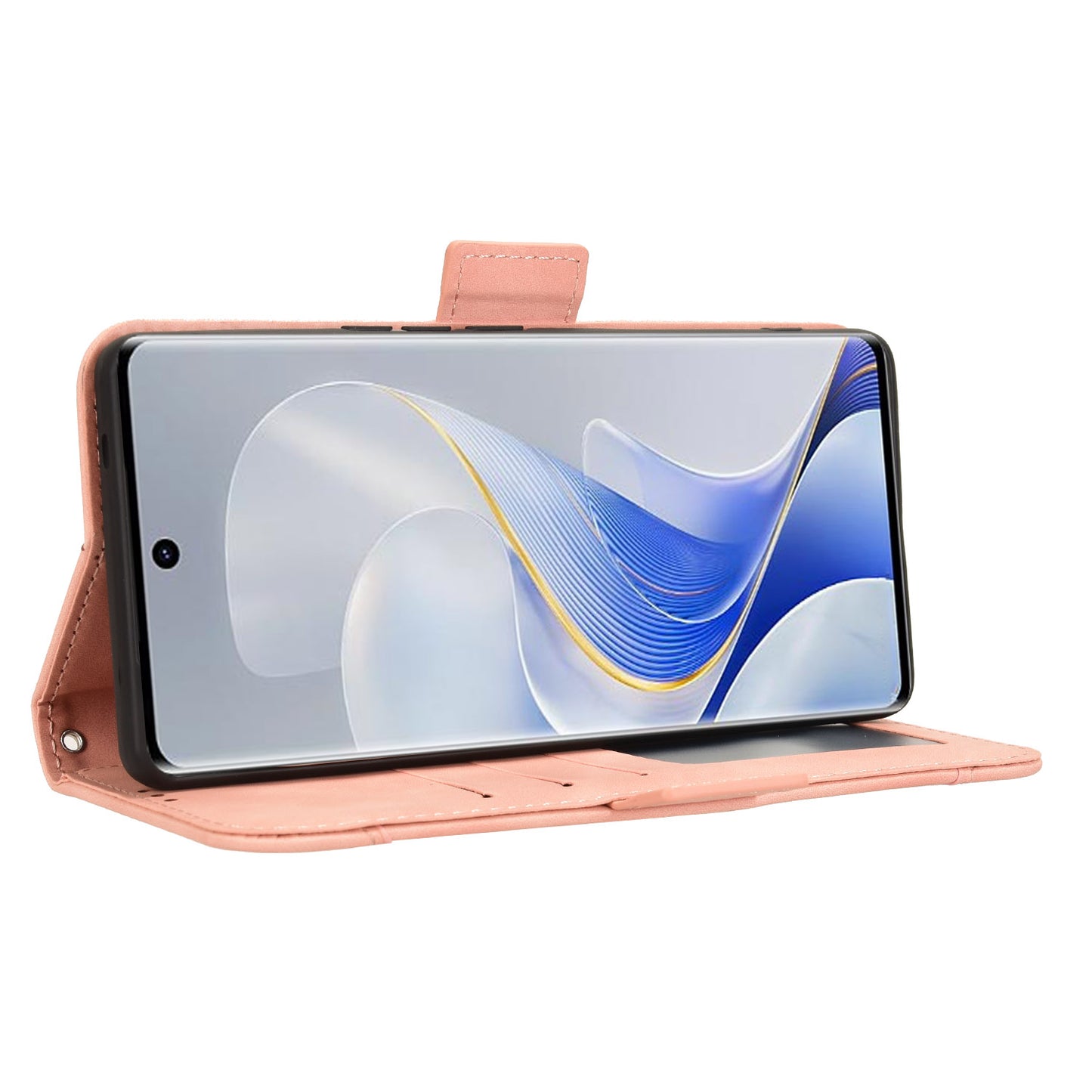 For vivo S19 Pro 5G  /  V40 5G Case Multiple Card Slots Leather Stand Phone Cover - Pink