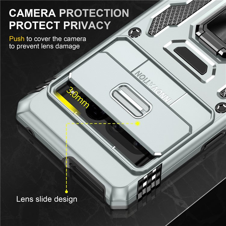 Armor Series For Google Pixel 9 Pro XL Case PC+TPU Kickstand Phone Cover with Camshield - Grey