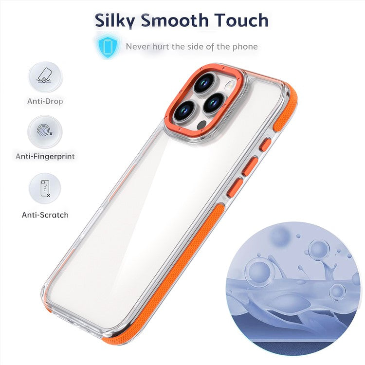 For iPhone 16 Pro Case Anti-Drop Dual Color PC+TPU Transparent Phone Cover - Red