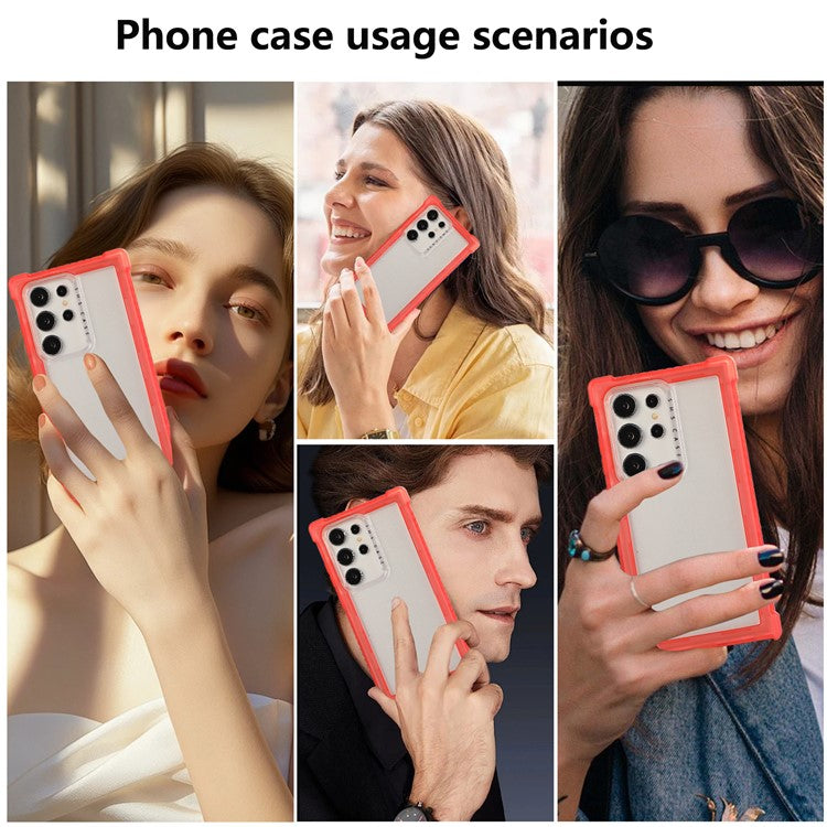 For Samsung Galaxy S24 Ultra Case TPU+PC 3-in-1 Protective Matte Phone Cover - Orange