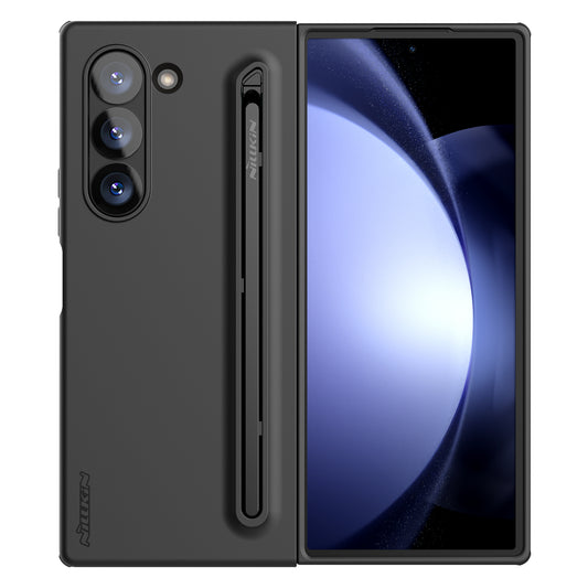 NILLKIN Flex Pure Fold Case for Samsung Galaxy Z Fold6 5G Silicone+PC Phone Cover with Stylus Pen - Black