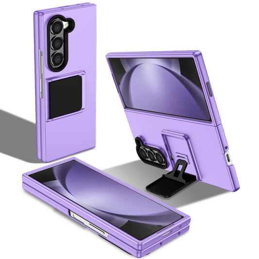 For Samsung Galaxy Z Fold6 5G Case Hidden Kickstand Hard PC Phone Cover - Purple