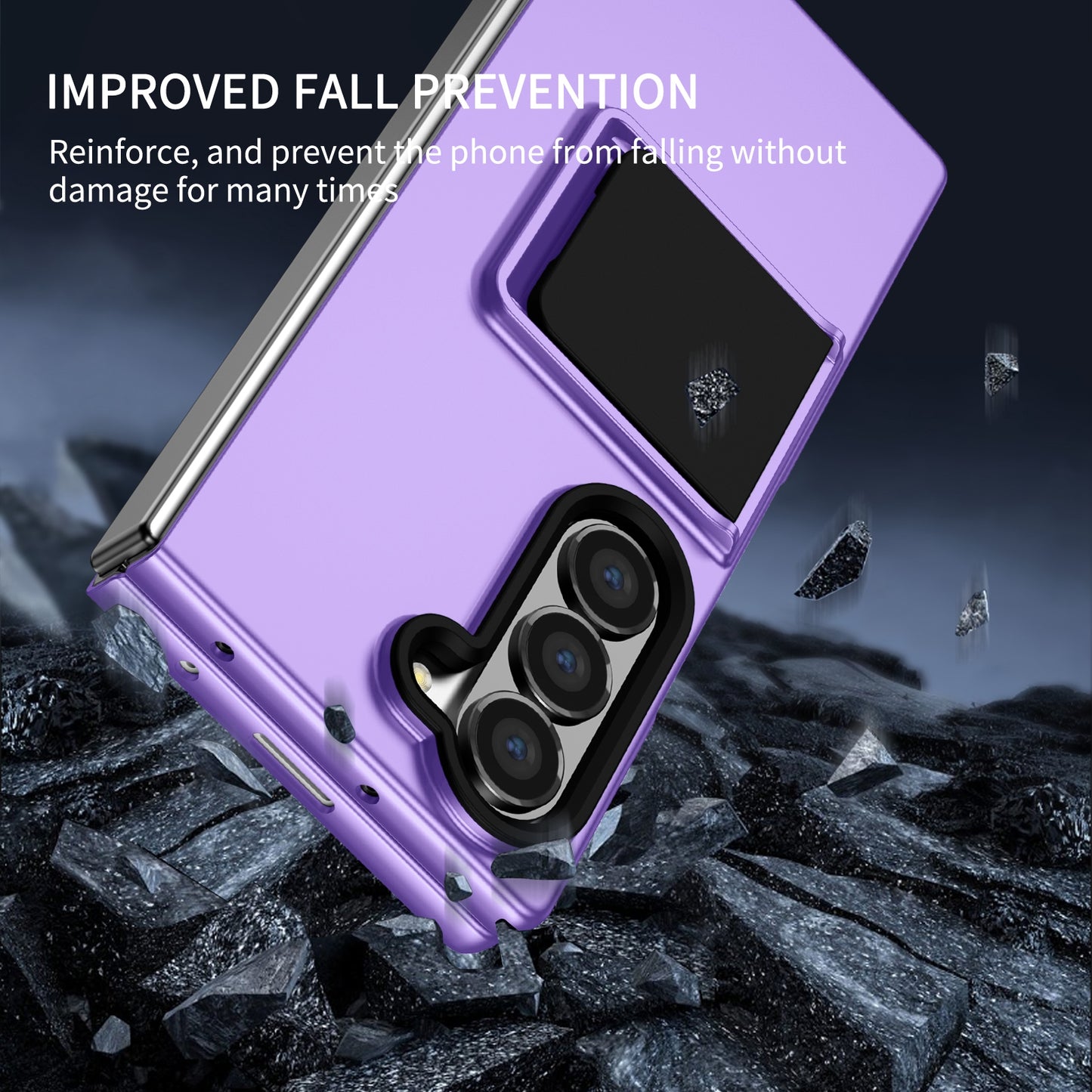 For Samsung Galaxy Z Fold6 5G Case Hidden Kickstand Hard PC Phone Cover - Purple