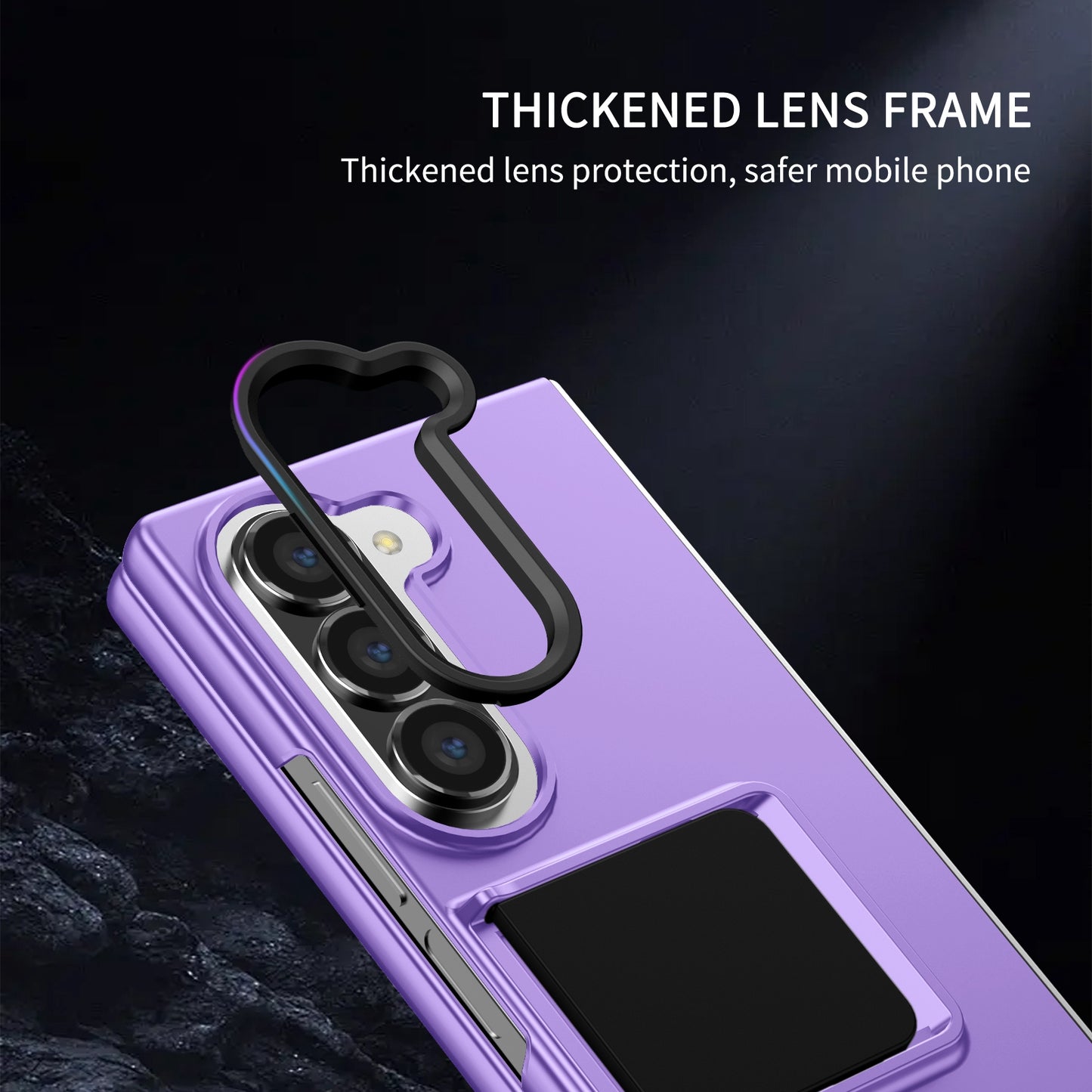 For Samsung Galaxy Z Fold6 5G Case Hidden Kickstand Hard PC Phone Cover - Purple