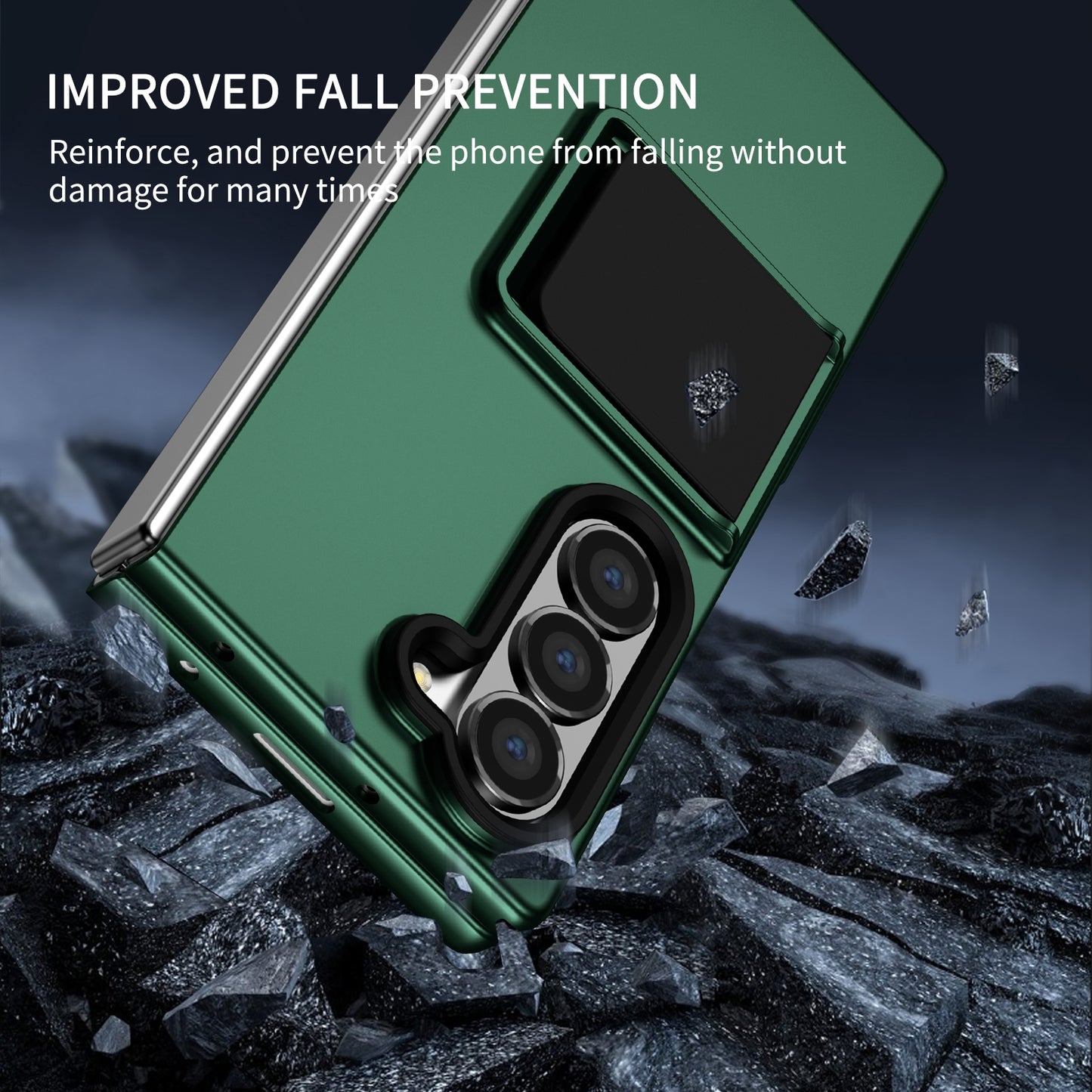 For Samsung Galaxy Z Fold6 5G Case Hidden Kickstand Hard PC Phone Cover - Green