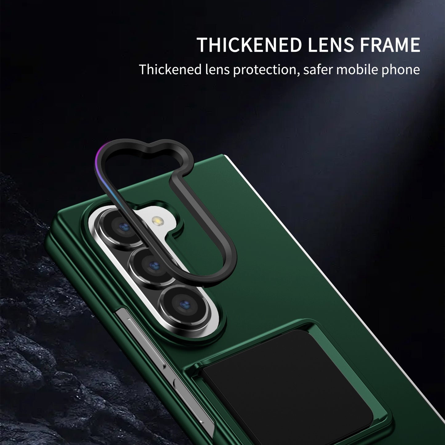 For Samsung Galaxy Z Fold6 5G Case Hidden Kickstand Hard PC Phone Cover - Green