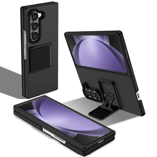 For Samsung Galaxy Z Fold6 5G Case Hidden Kickstand Hard PC Phone Cover - Black