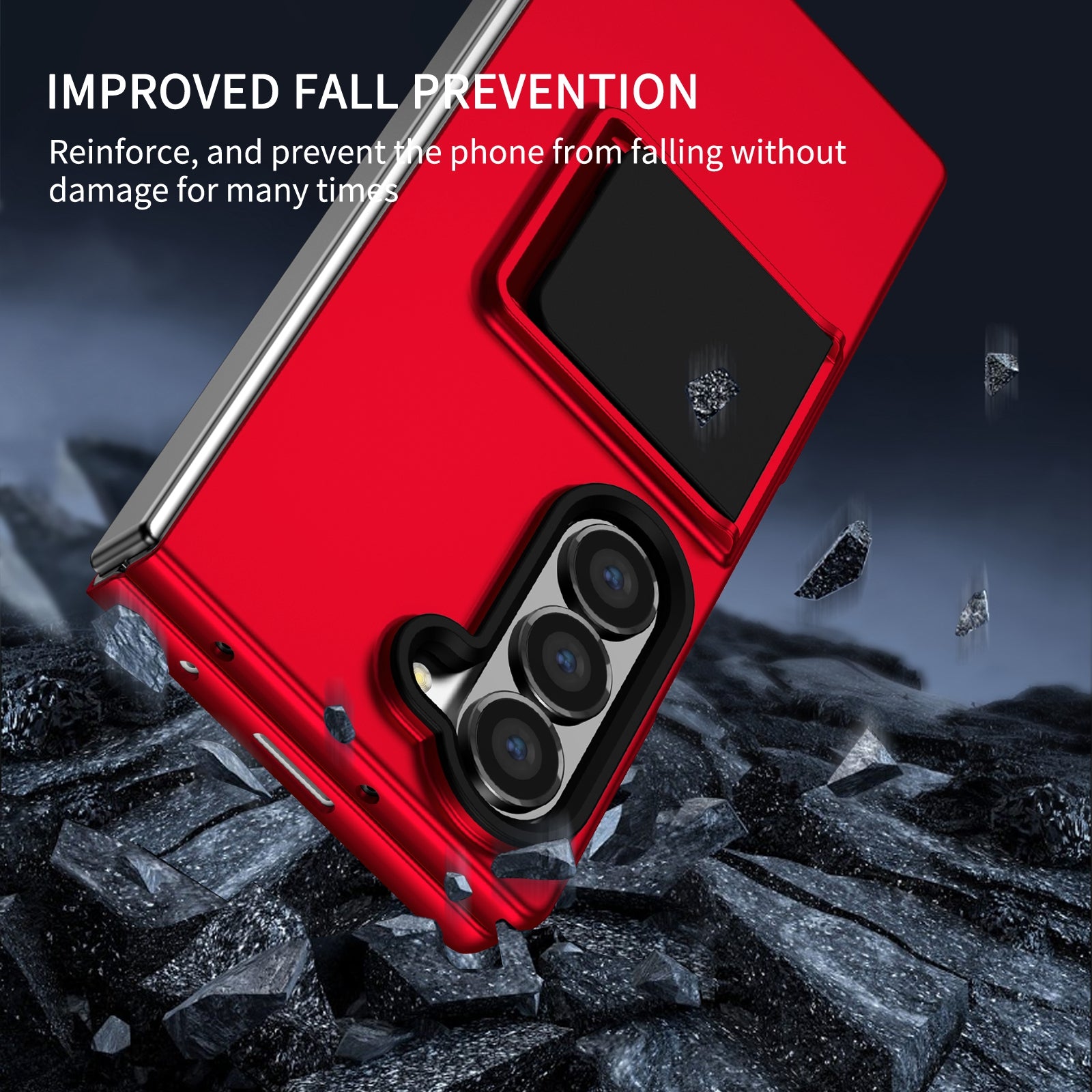 For Samsung Galaxy Z Fold6 5G Case Hidden Kickstand Hard PC Phone Cover - Red