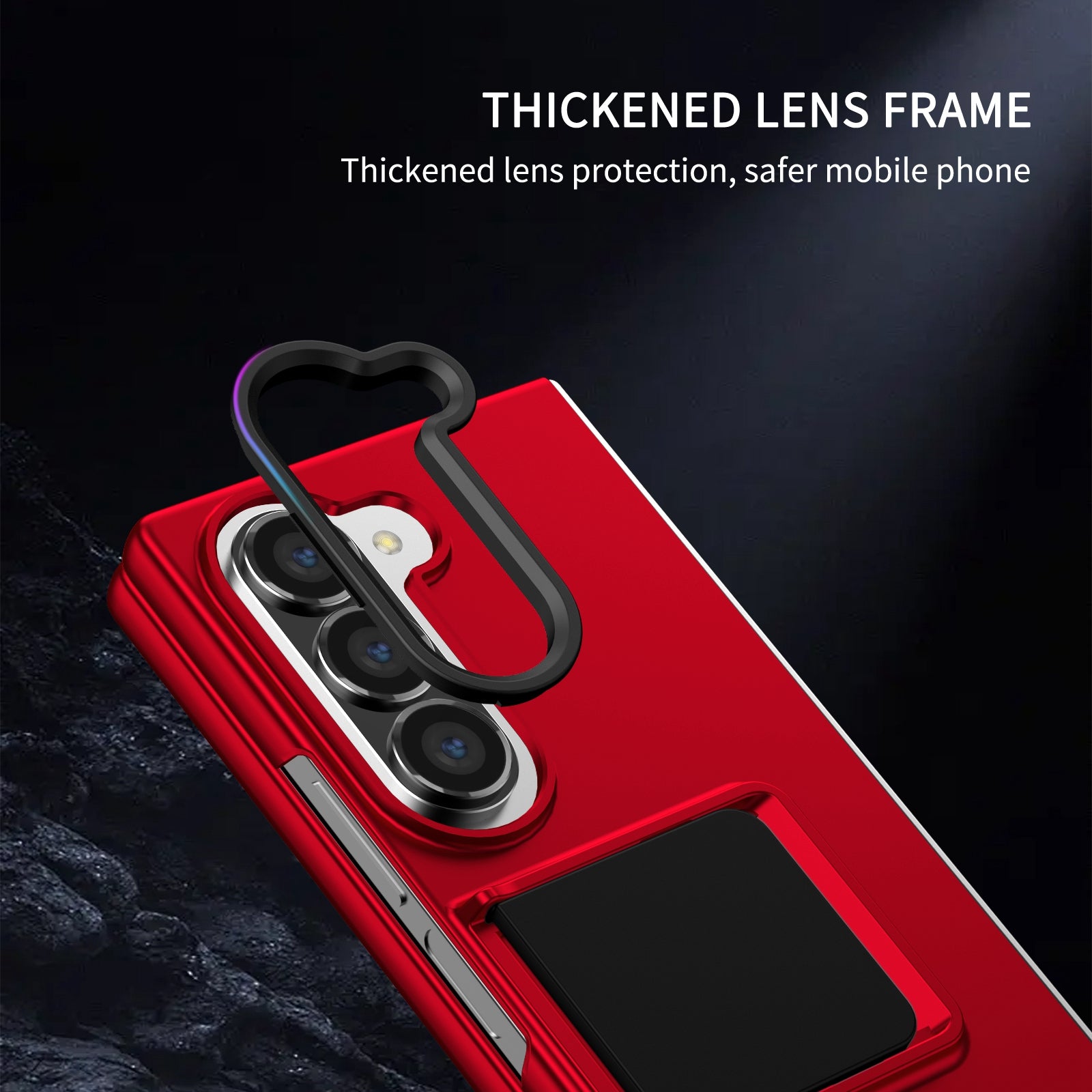 For Samsung Galaxy Z Fold6 5G Case Hidden Kickstand Hard PC Phone Cover - Red
