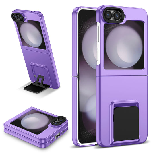 For Samsung Galaxy Z Flip6 5G Case Kickstand Anti-Scratch Hard PC Phone Cover - Purple