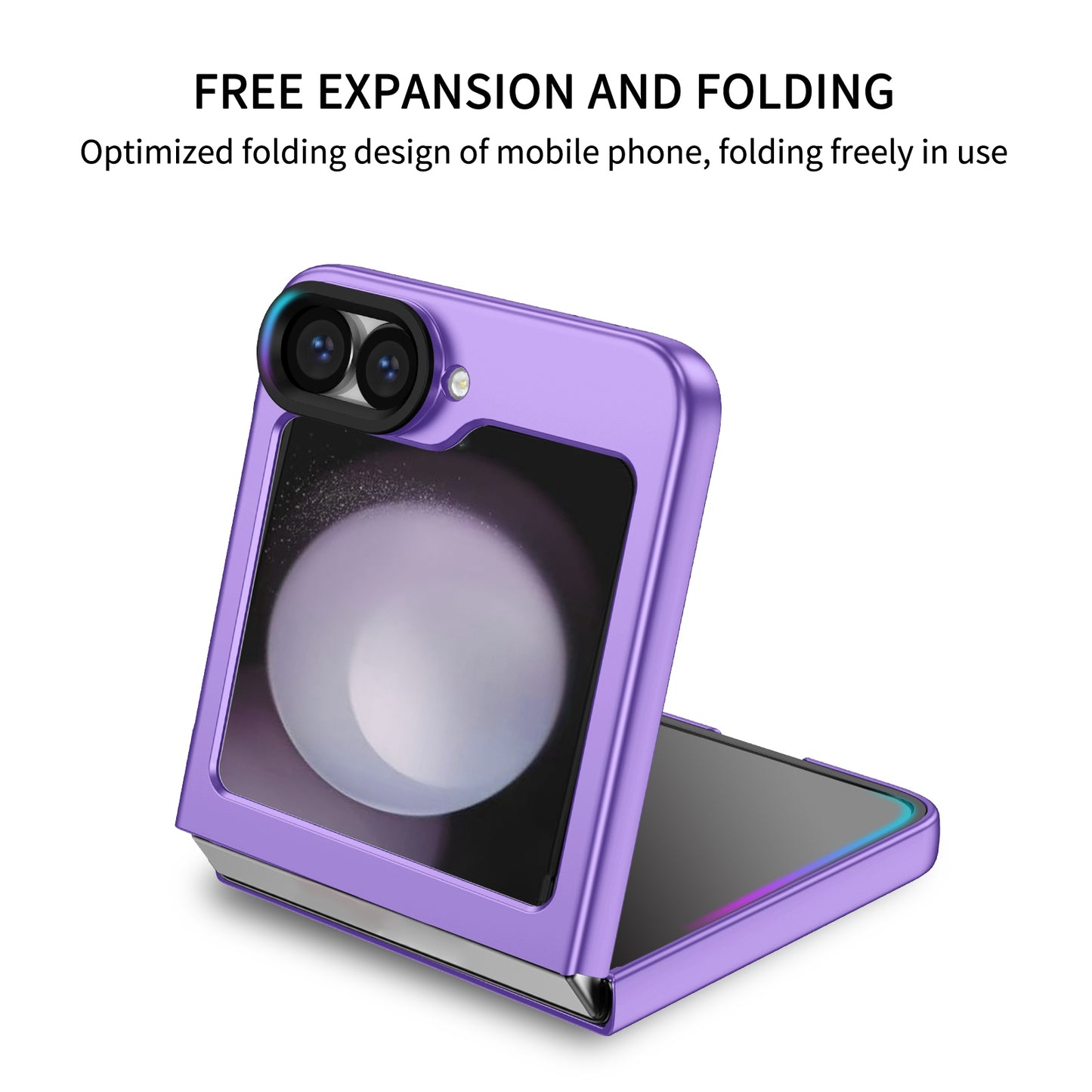 For Samsung Galaxy Z Flip6 5G Case Kickstand Anti-Scratch Hard PC Phone Cover - Purple
