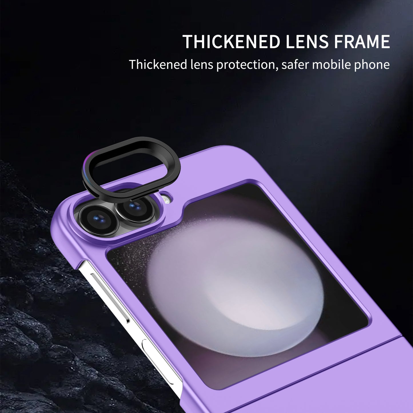 For Samsung Galaxy Z Flip6 5G Case Kickstand Anti-Scratch Hard PC Phone Cover - Purple
