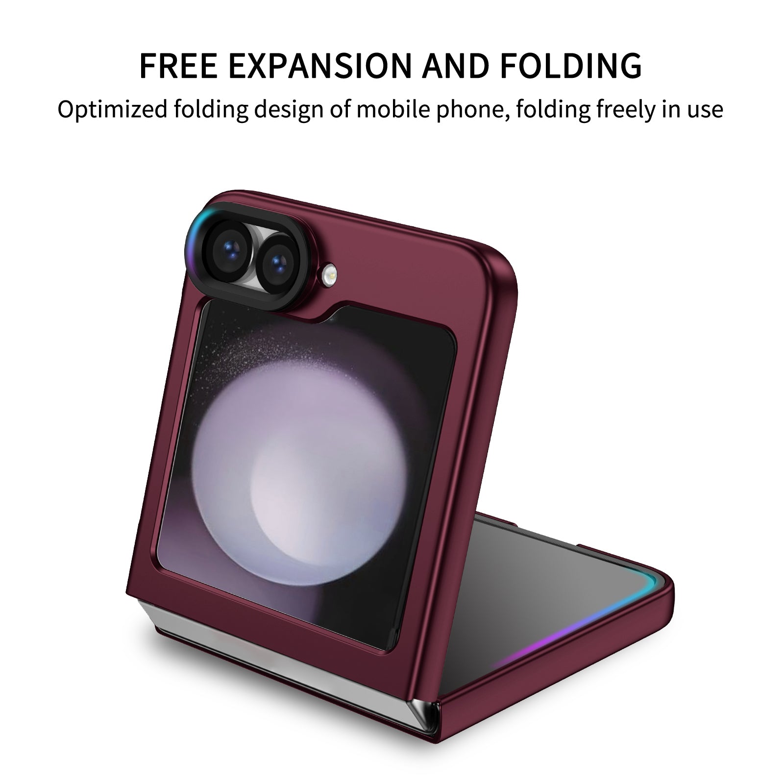 For Samsung Galaxy Z Flip6 5G Case Kickstand Anti-Scratch Hard PC Phone Cover - Wine Red