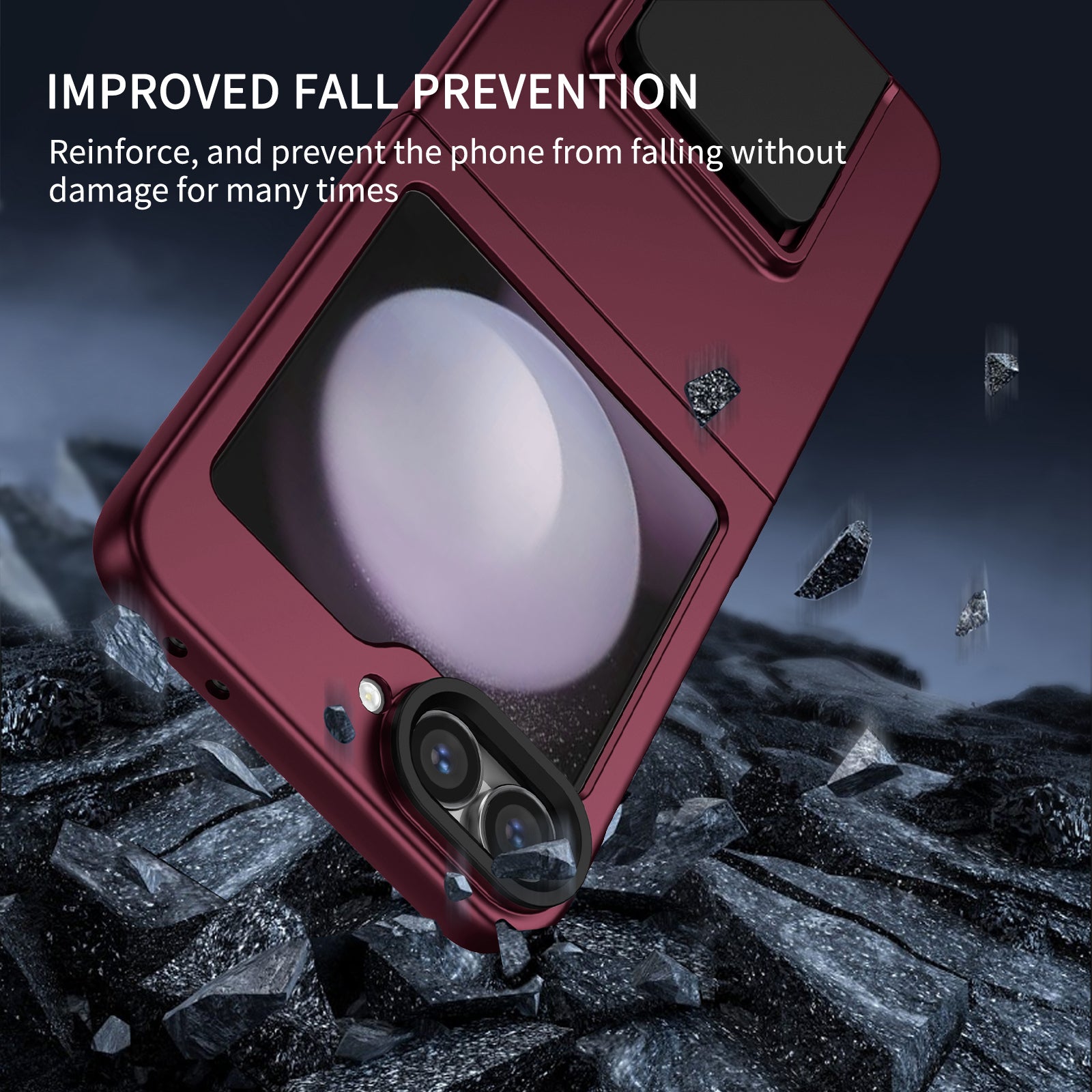 For Samsung Galaxy Z Flip6 5G Case Kickstand Anti-Scratch Hard PC Phone Cover - Wine Red