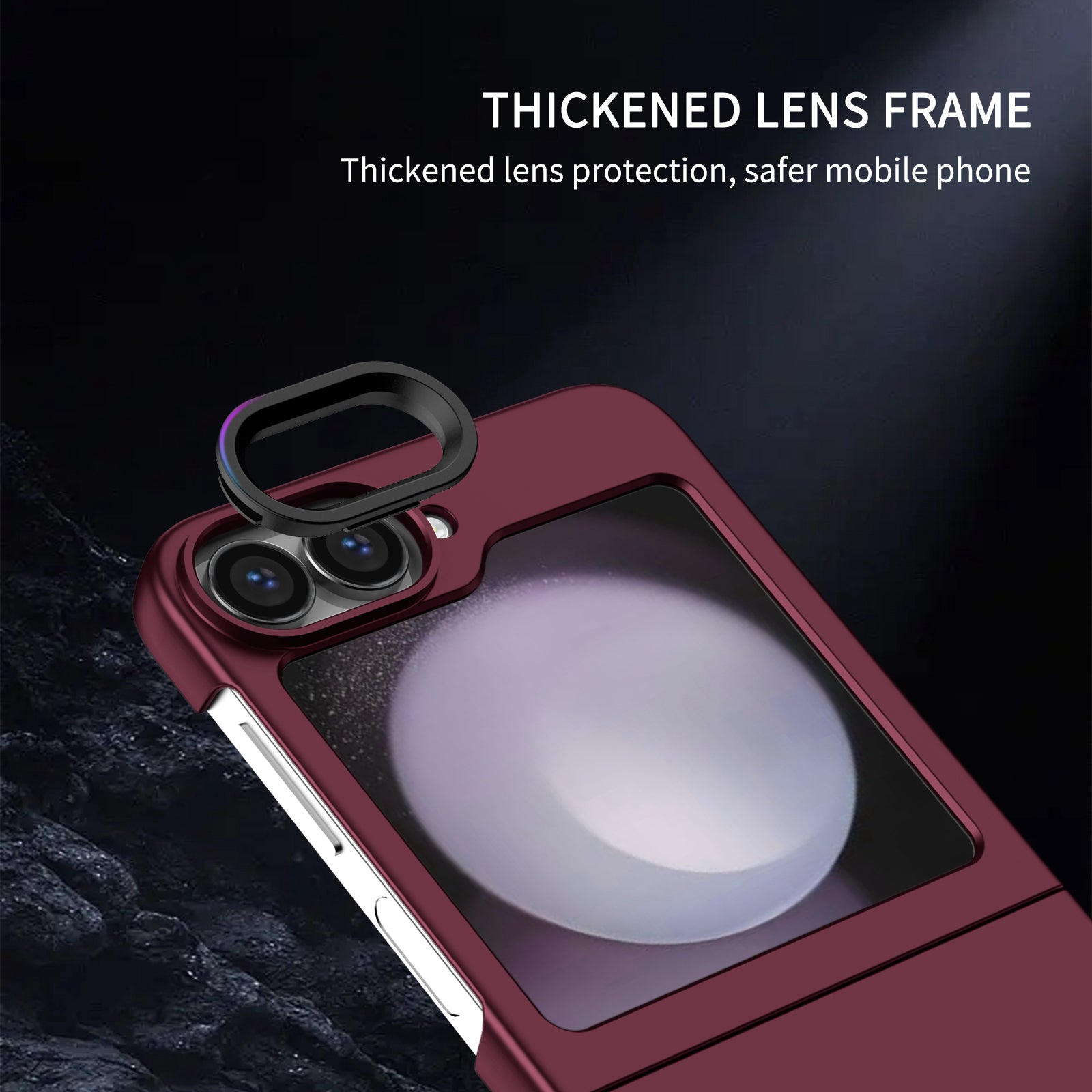 For Samsung Galaxy Z Flip6 5G Case Kickstand Anti-Scratch Hard PC Phone Cover - Wine Red