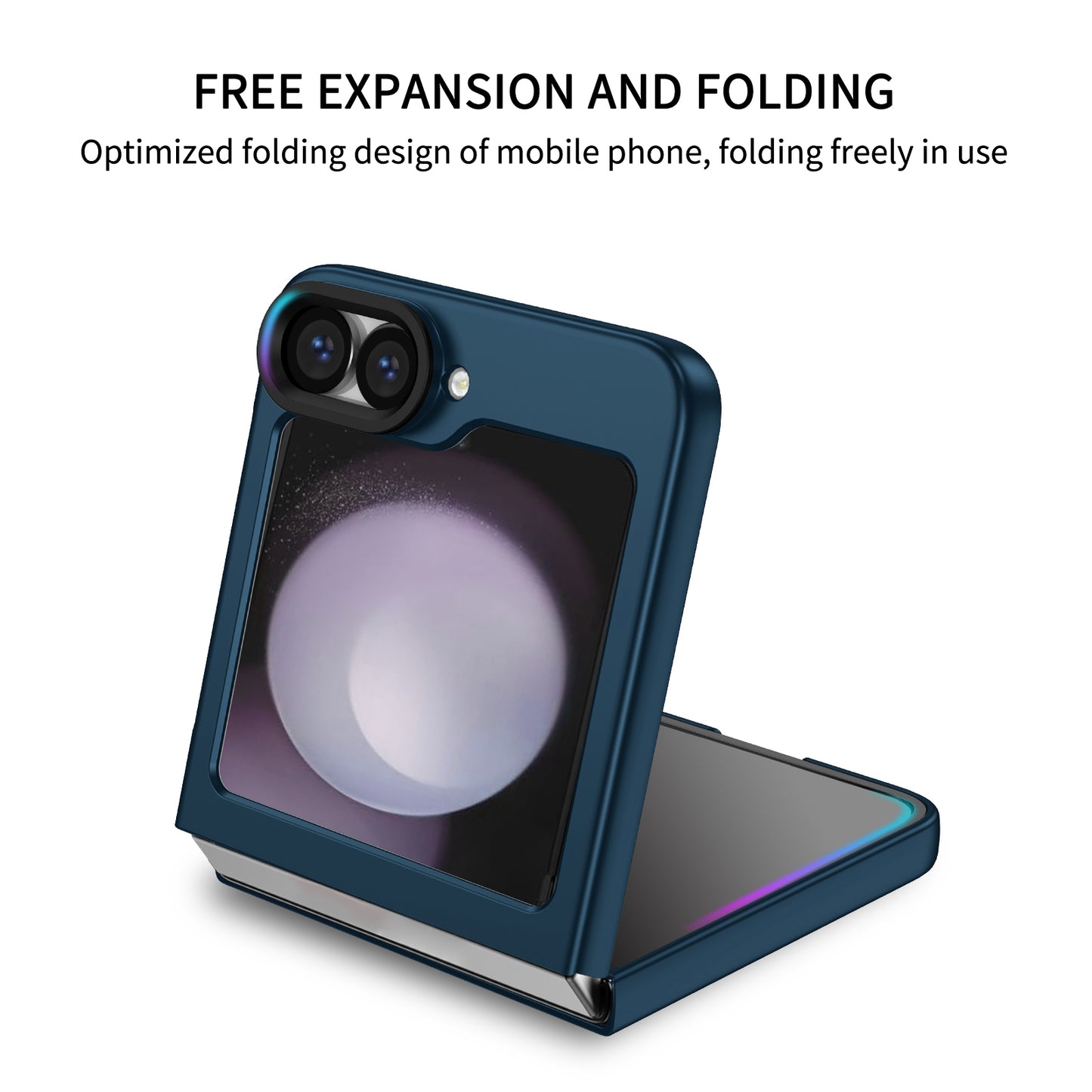For Samsung Galaxy Z Flip6 5G Case Kickstand Anti-Scratch Hard PC Phone Cover - Blue
