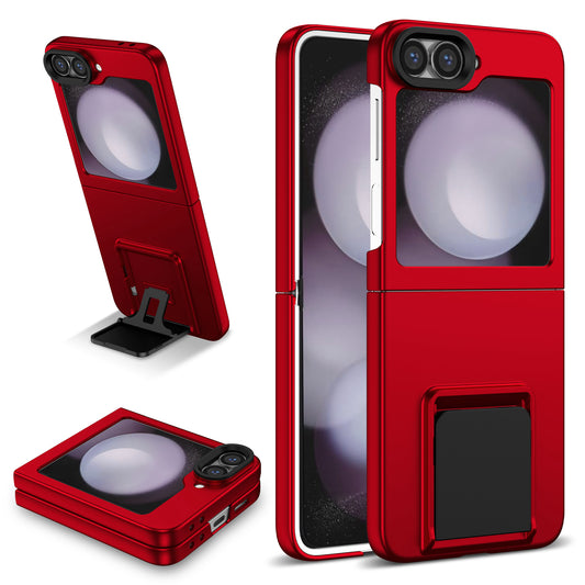 For Samsung Galaxy Z Flip6 5G Case Kickstand Anti-Scratch Hard PC Phone Cover - Red
