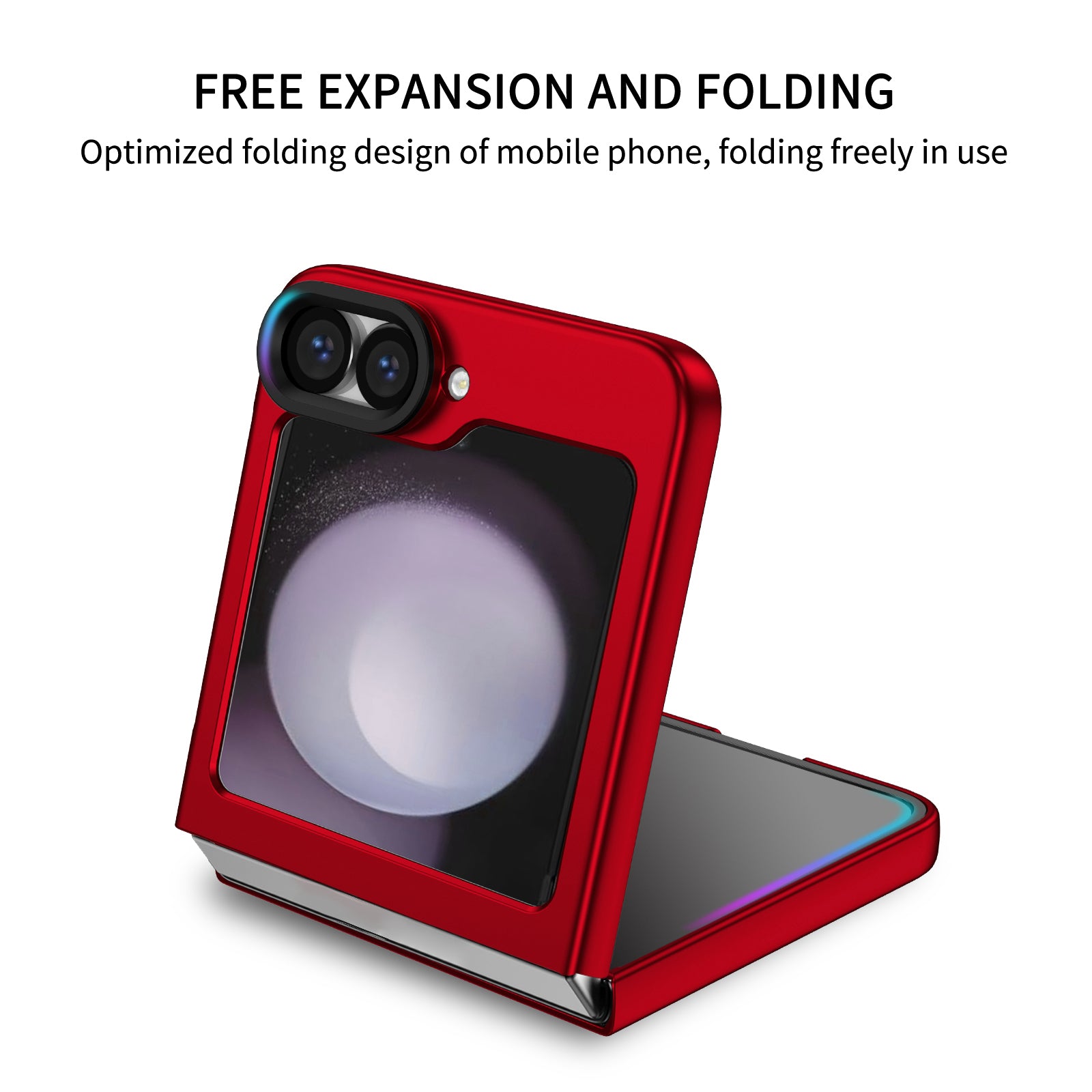 For Samsung Galaxy Z Flip6 5G Case Kickstand Anti-Scratch Hard PC Phone Cover - Red