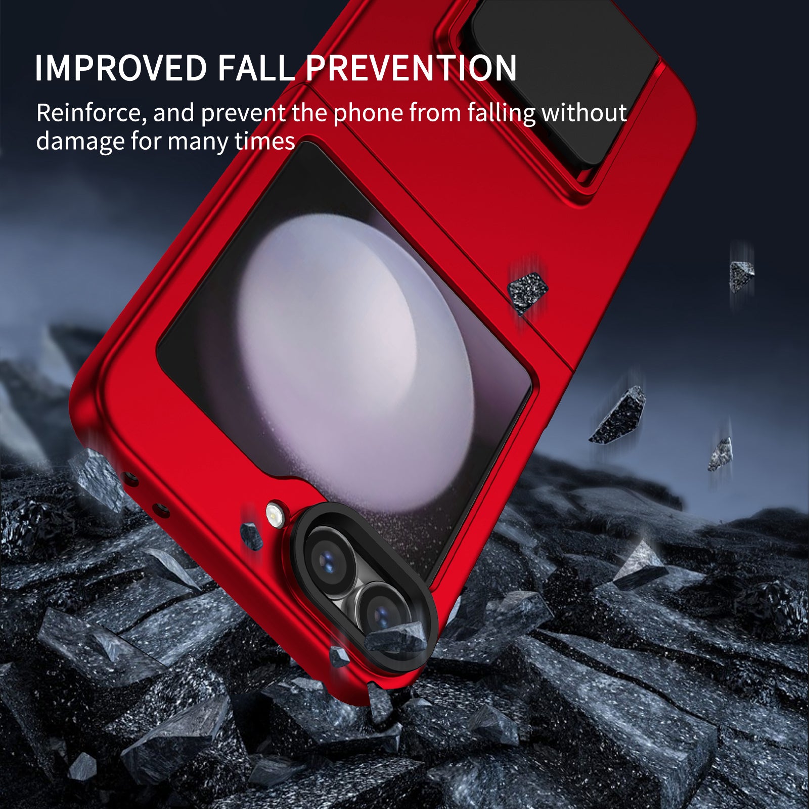 For Samsung Galaxy Z Flip6 5G Case Kickstand Anti-Scratch Hard PC Phone Cover - Red