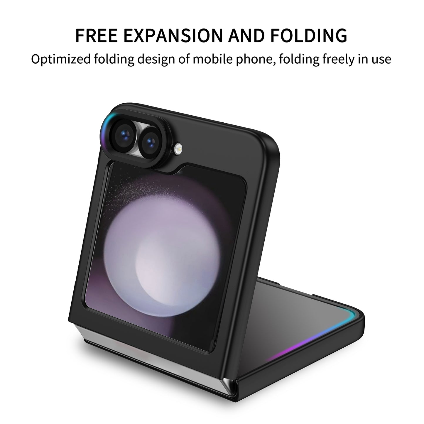 For Samsung Galaxy Z Flip6 5G Case Kickstand Anti-Scratch Hard PC Phone Cover - Black