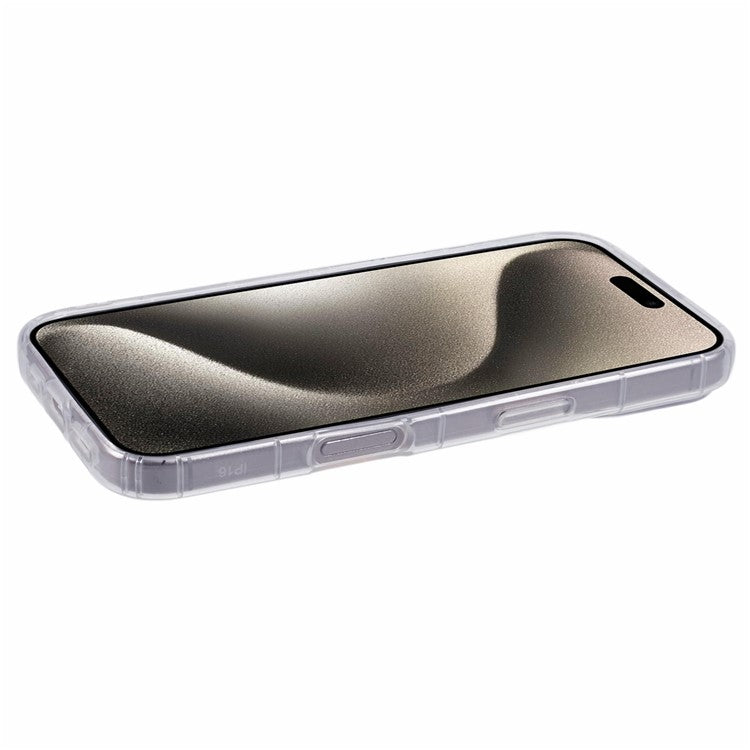 For iPhone 16 Clear Case Anti-Drop TPU Phone Cover (Big Rear Lens Hole)