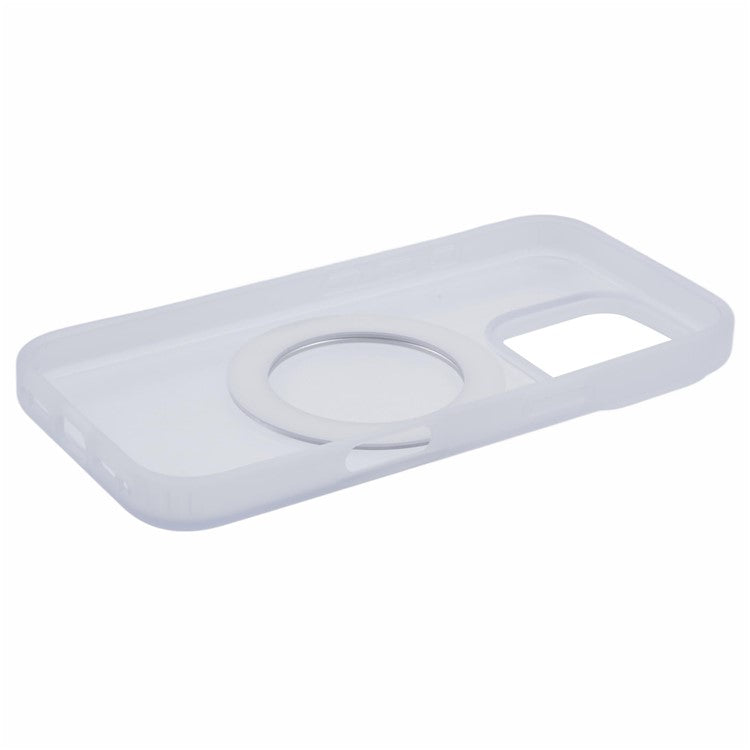 For iPhone 16 Pro Case PC+TPU Phone Cover Rotation Ring Holder Kickstand - White