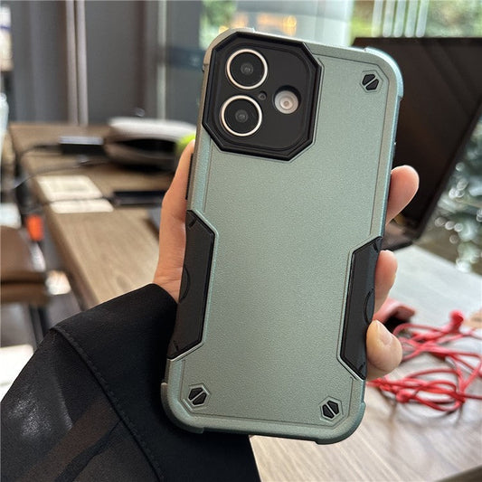 For iPhone 16 Plus Case Anti-Scratch PC+TPU Phone Cover - Army Green