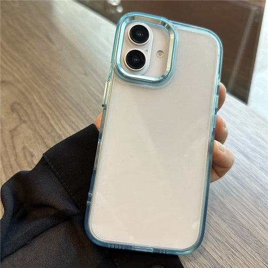 For iPhone 16 Case Scratch-Resistant PC+TPU Hybrid Phone Cover - Blue