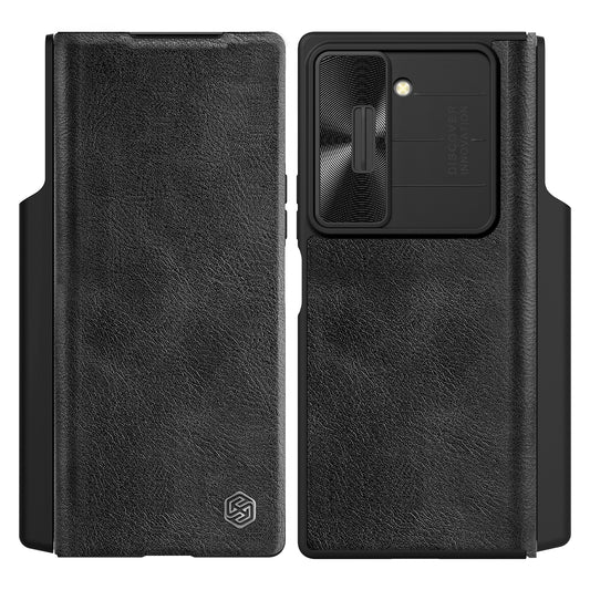 NILLKIN Qin Pro Series for Samsung Galaxy Z Fold6 5G Case with Card Slots Leather Phone Cover - Black