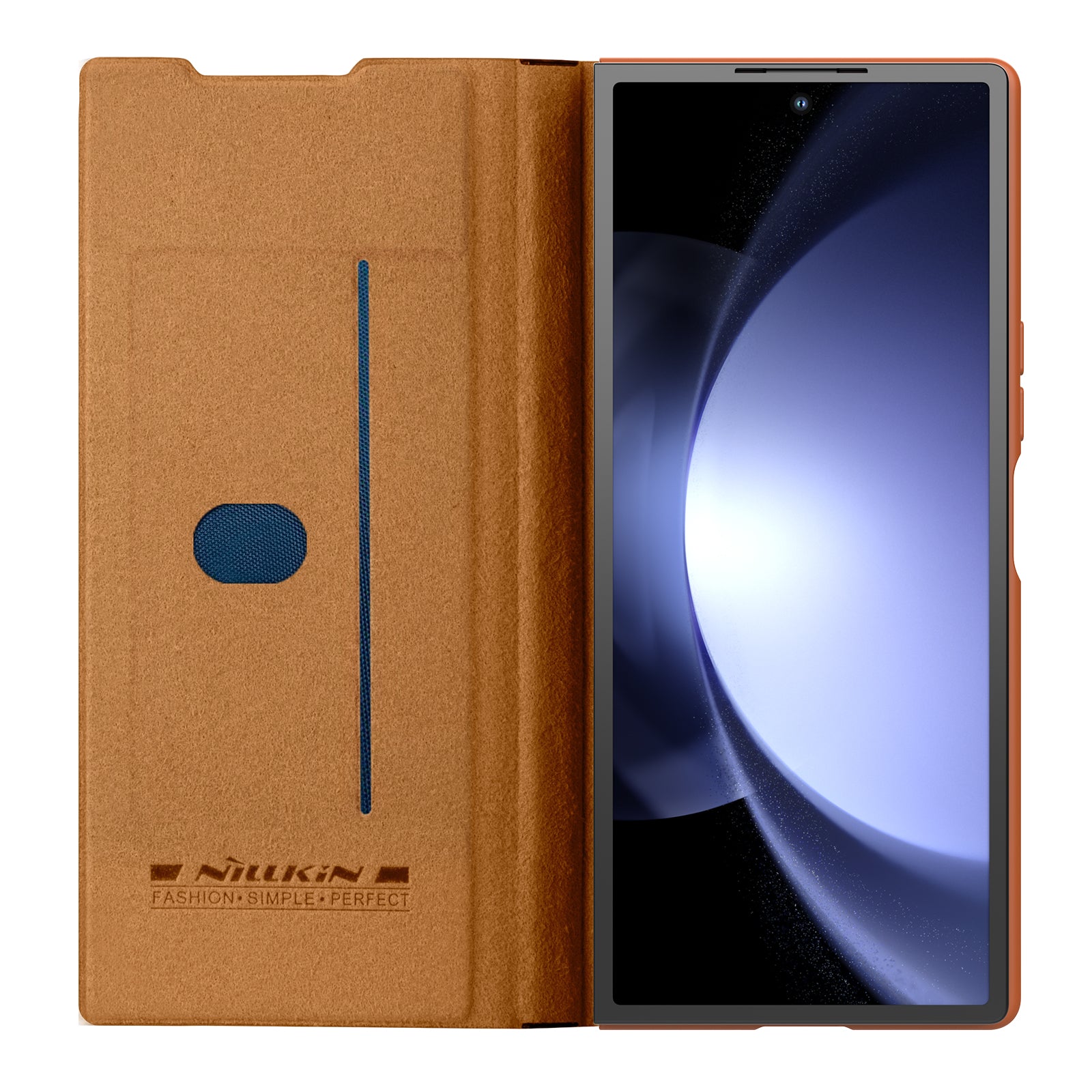 NILLKIN Qin Pro Series for Samsung Galaxy Z Fold6 5G Case with Card Slots Leather Phone Cover - Brown
