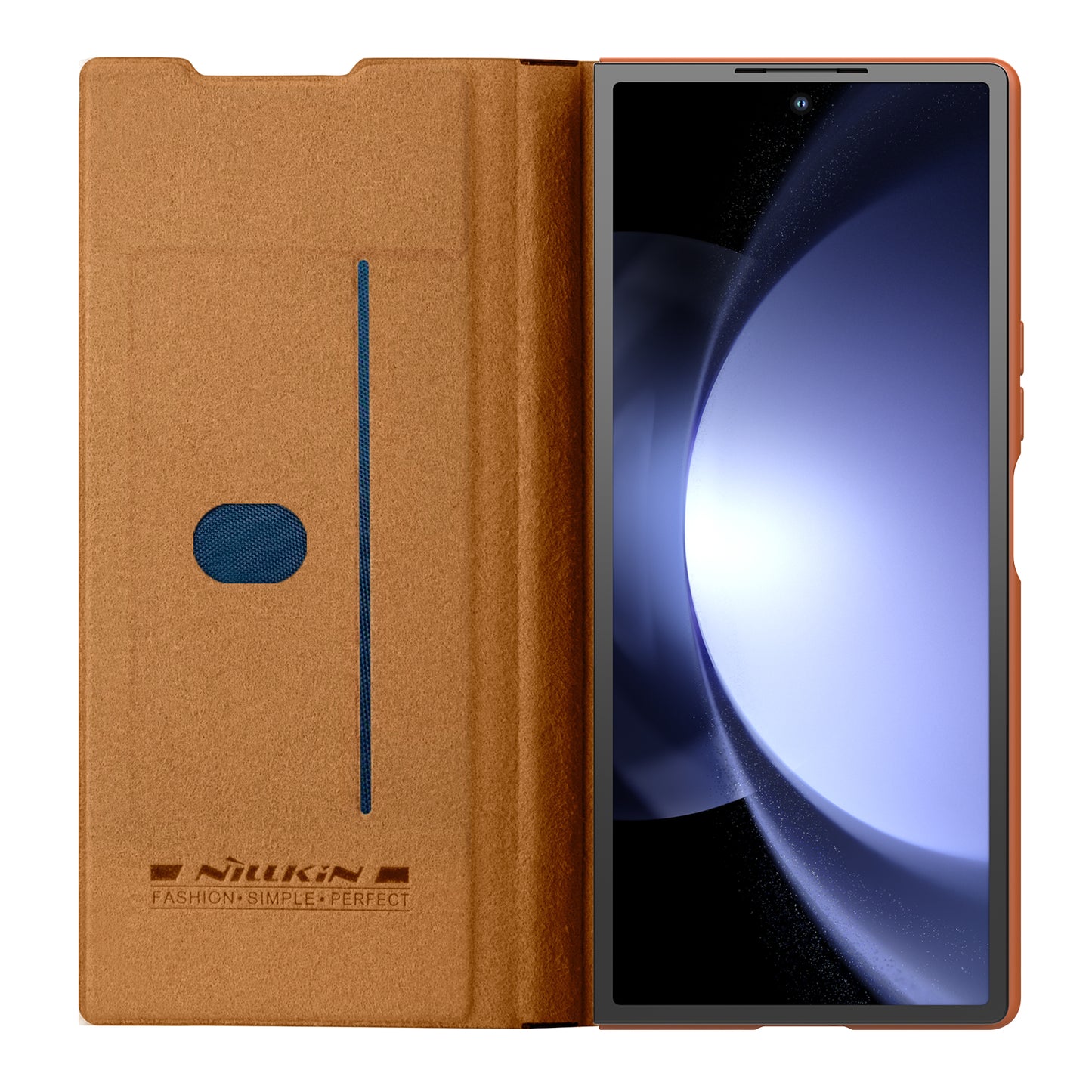 NILLKIN Qin Pro Series for Samsung Galaxy Z Fold6 5G Case with Card Slots Leather Phone Cover - Brown