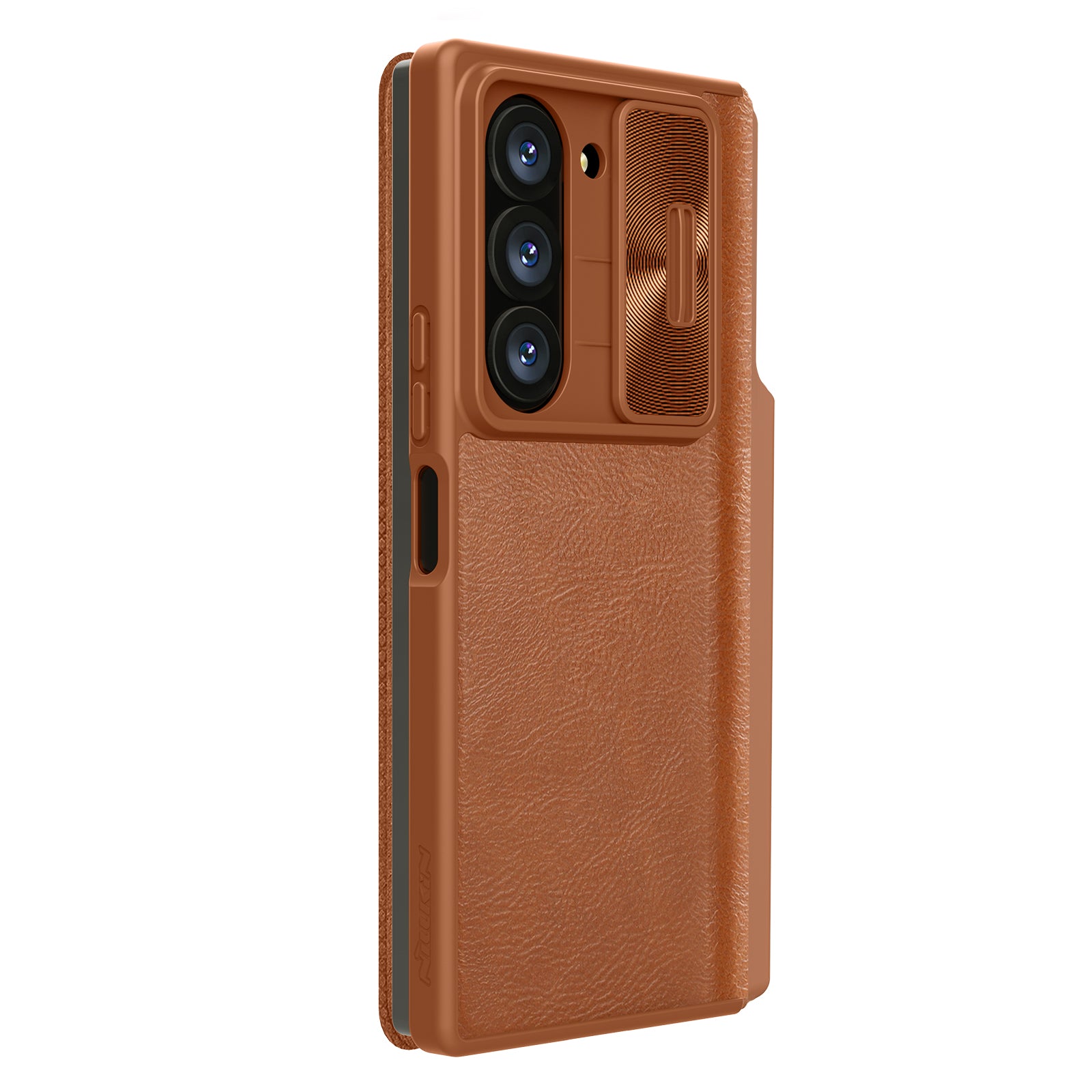 NILLKIN Qin Pro Series for Samsung Galaxy Z Fold6 5G Case with Card Slots Leather Phone Cover - Brown
