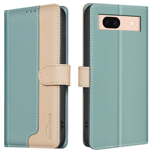 BINFEN COLOR BF33 For Google Pixel 8a Case RFID Blocking PU Leather Flip Phone Cover - Green