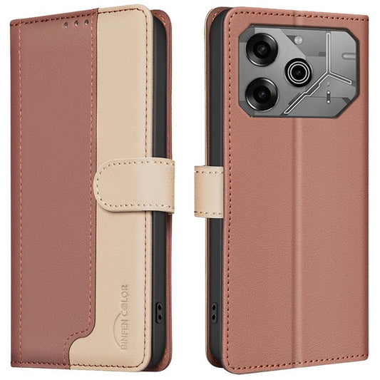 BINFEN COLOR BF33 For TECNO Pova 6 4G / Pova 6 Pro 5G Case Leather Protective Phone Cover - Brown