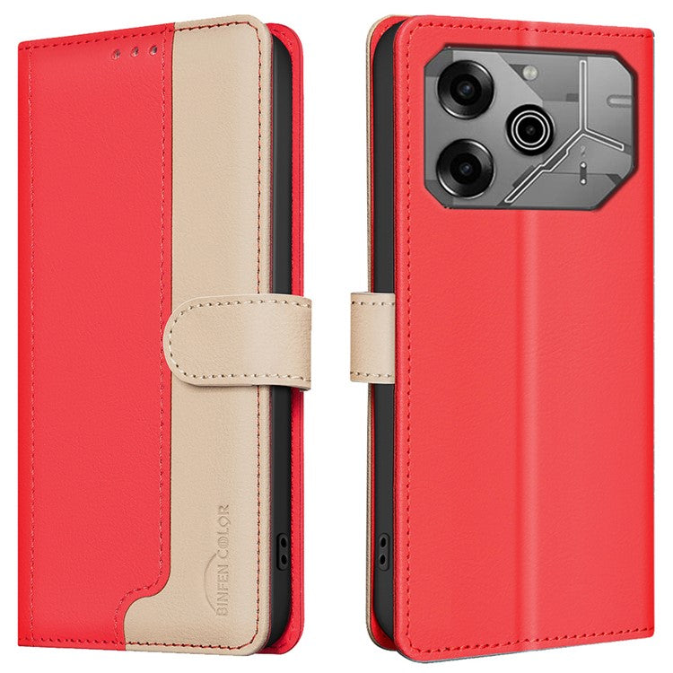BINFEN COLOR BF33 For TECNO Pova 6 4G / Pova 6 Pro 5G Case Leather Protective Phone Cover - Red