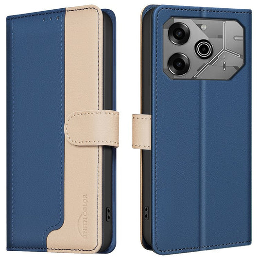 BINFEN COLOR BF33 For TECNO Pova 6 4G / Pova 6 Pro 5G Case Leather Protective Phone Cover - Blue