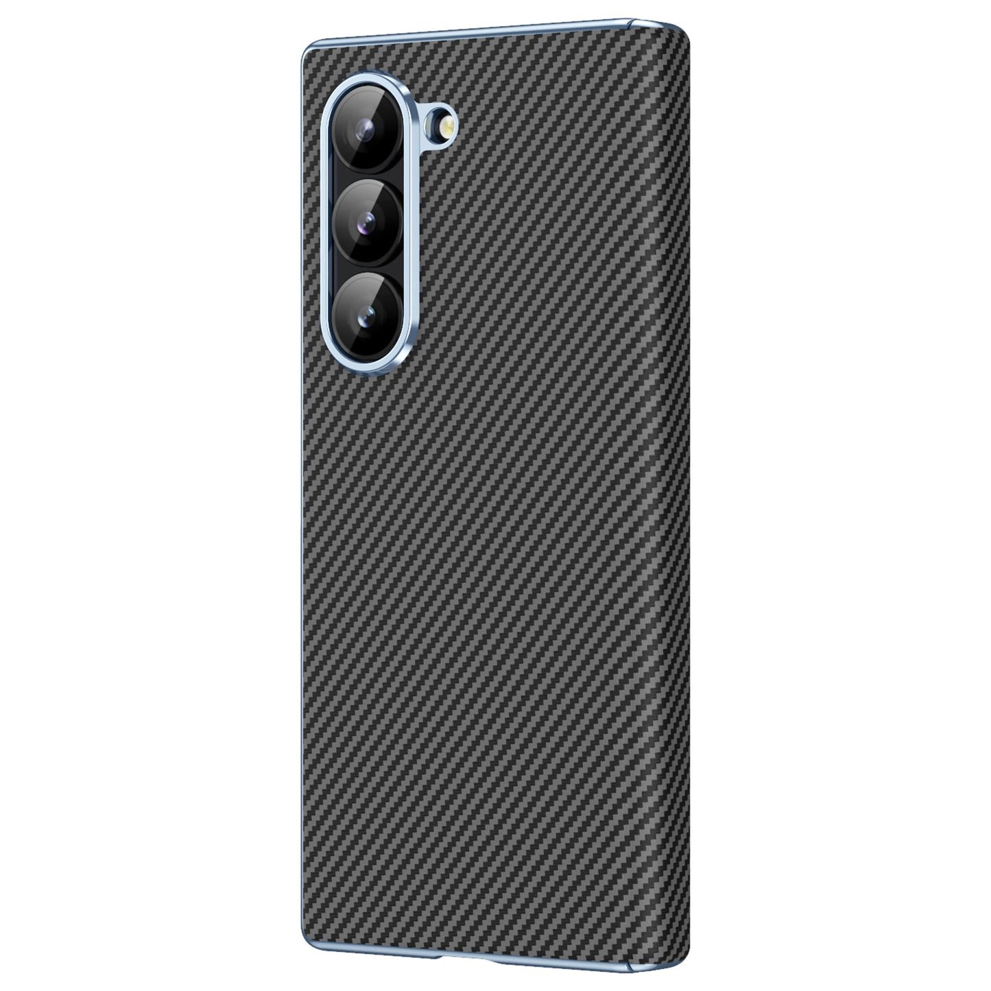 For Samsung Galaxy Z Fold6 5G Case Leather+PC Phone Cover with Hinge Protection - Black