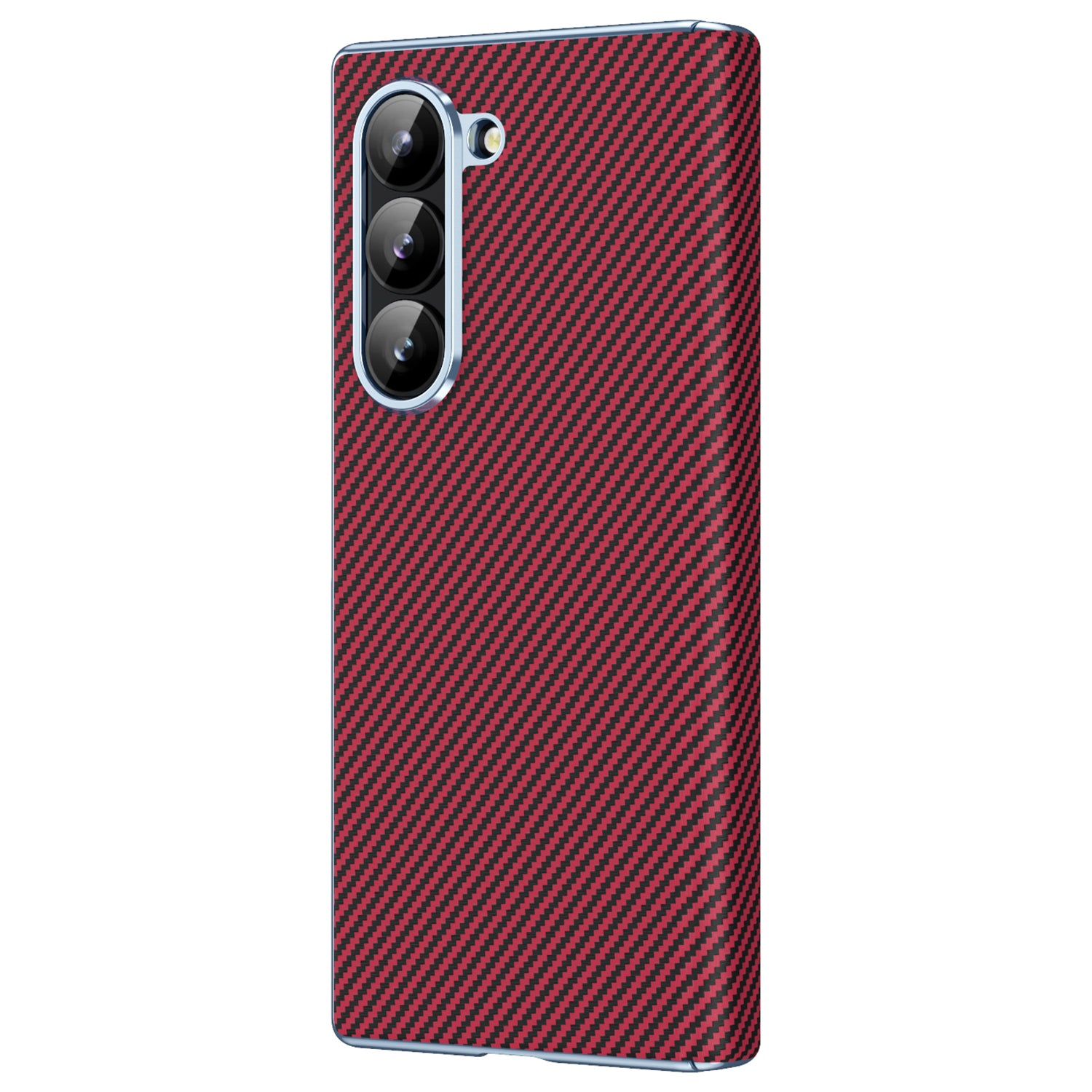 For Samsung Galaxy Z Fold6 5G Case Leather+PC Phone Cover with Hinge Protection - Red