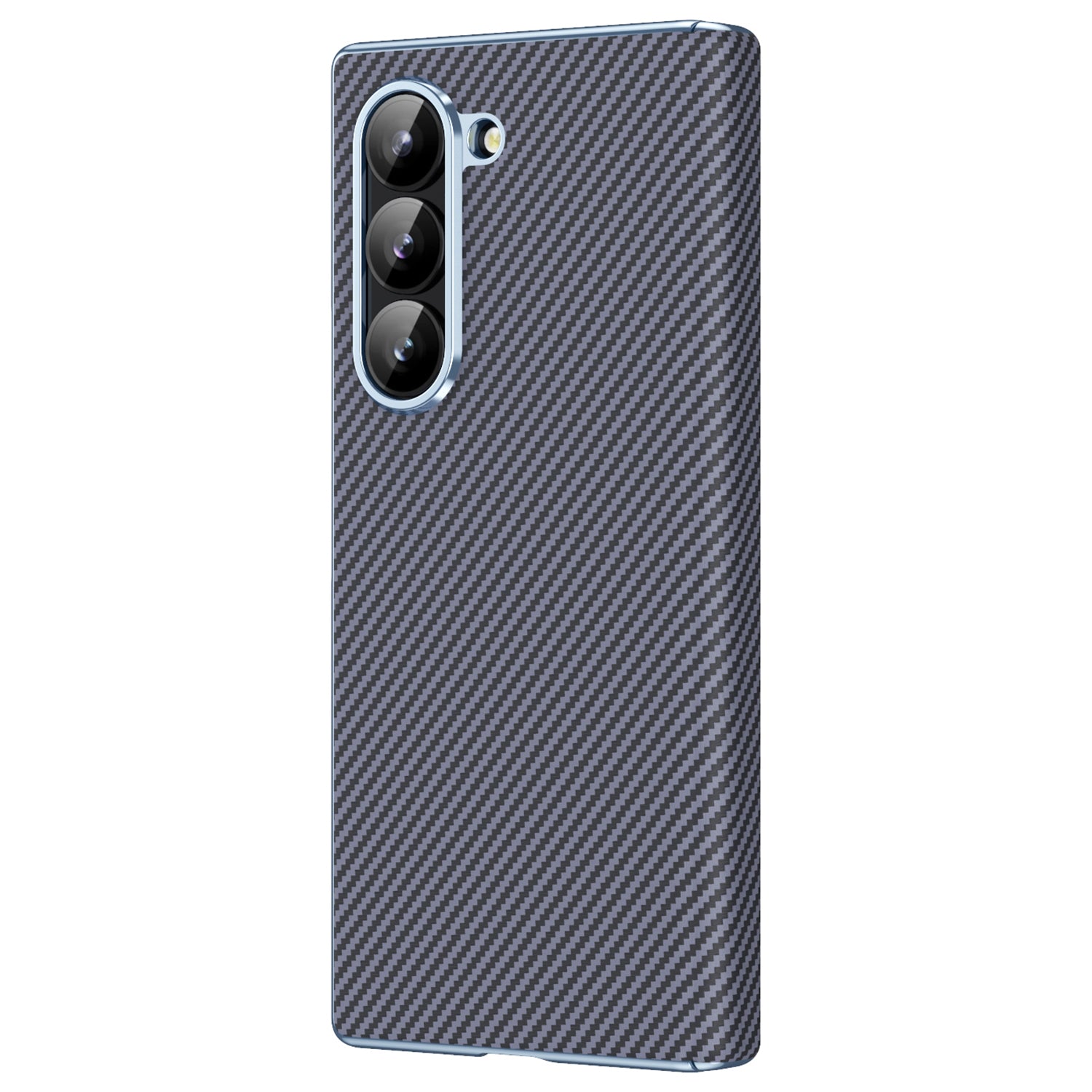 For Samsung Galaxy Z Fold6 5G Case Leather+PC Phone Cover with Hinge Protection - Grey