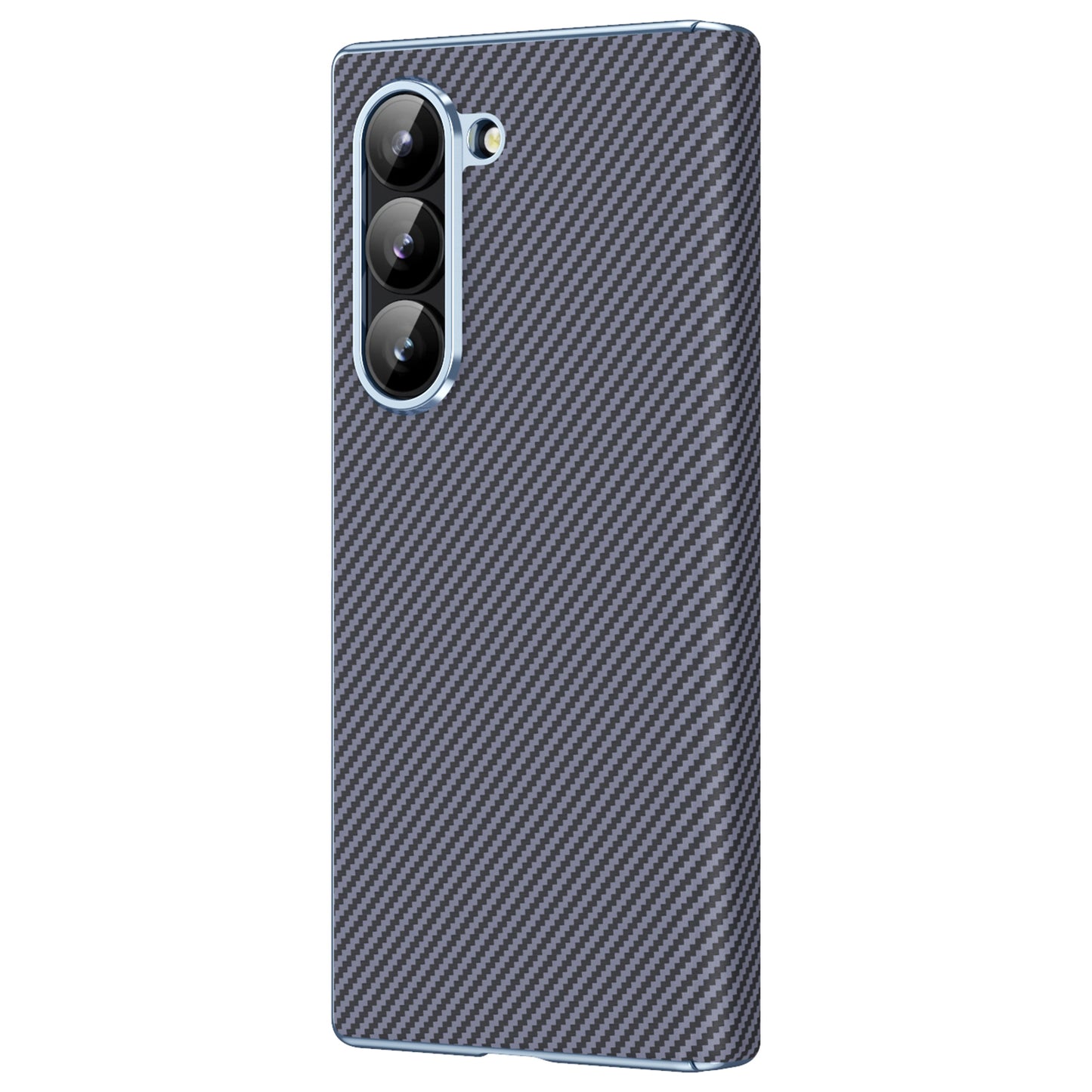 For Samsung Galaxy Z Fold6 5G Case Leather+PC Phone Cover with Hinge Protection - Grey
