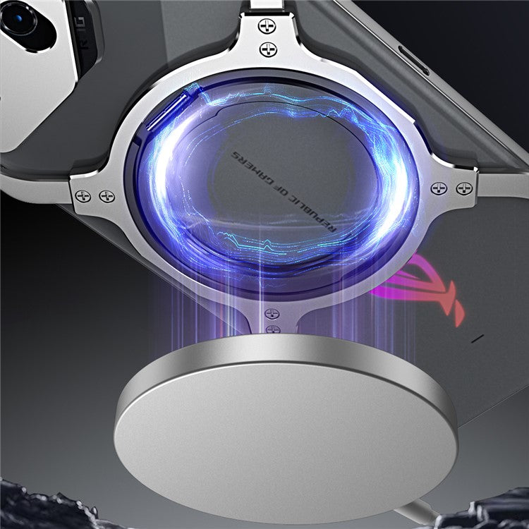 For Asus ROG Phone 8 5G / 8 Pro 5G Bumper Case Frameless Magnetic Kickstand Metal Phone Cover - Silver