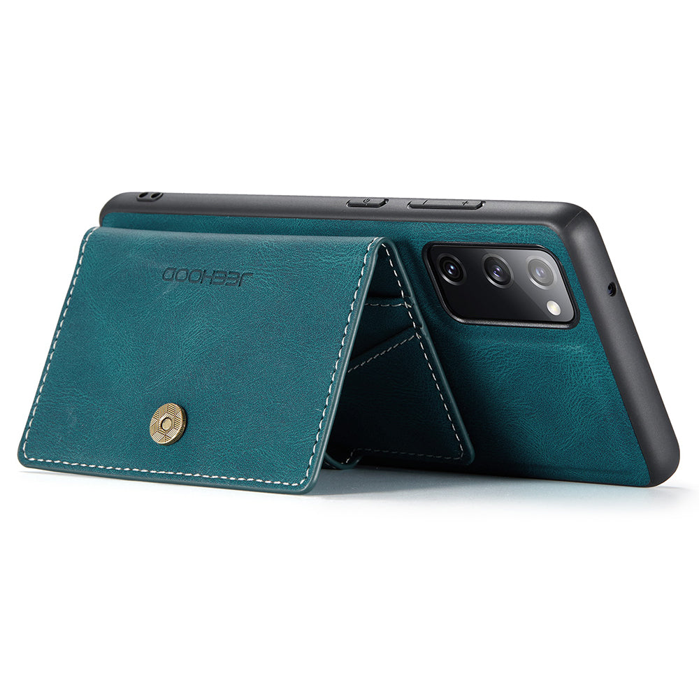 JEEHOOD J01 For Samsung Galaxy S20 FE 2022 / S20 FE / S20 FE 5G / S20 Lite Case Retro Leather Detachable Back Cover - Blue