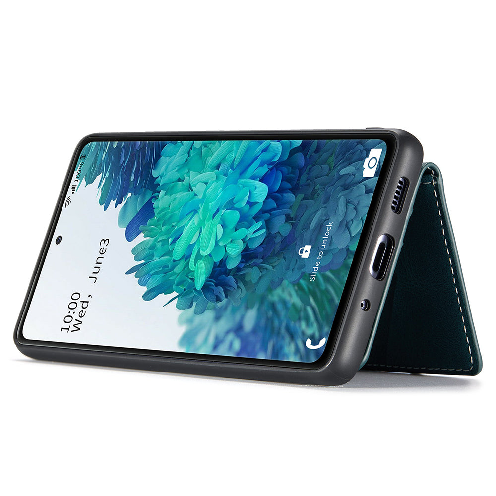 JEEHOOD J01 For Samsung Galaxy S20 FE 2022 / S20 FE / S20 FE 5G / S20 Lite Case Retro Leather Detachable Back Cover - Blue