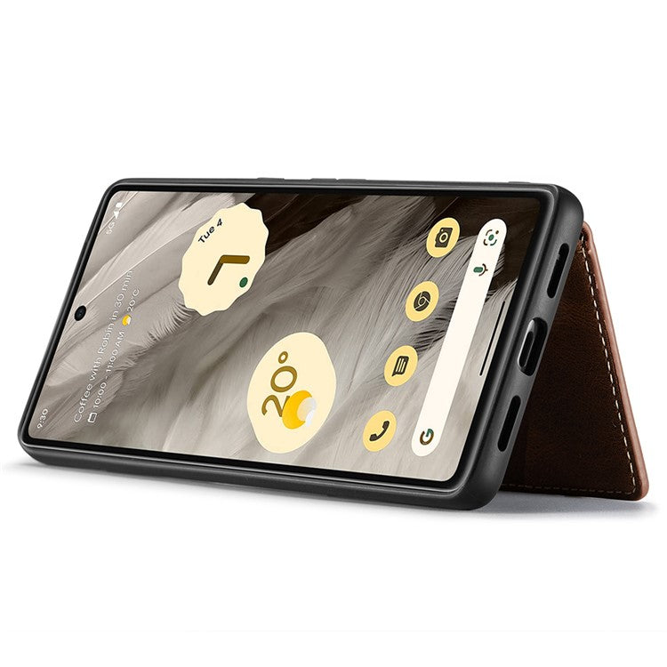 JEEHOOD J01 For Google Pixel 8 Pro Case PU Leather Card Bag Detachable 2-in-1 Back Cover - Brown