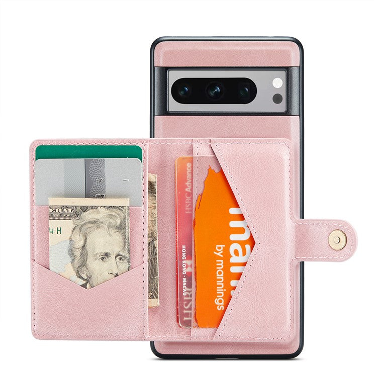 JEEHOOD J01 For Google Pixel 8 Pro Case PU Leather Card Bag Detachable 2-in-1 Back Cover - Pink