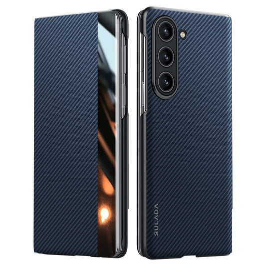 SULADA For Samsung Galaxy Z Fold6 5G Case Card Slot Leather Phone Cover Magnetic Wireless Charging - Blue